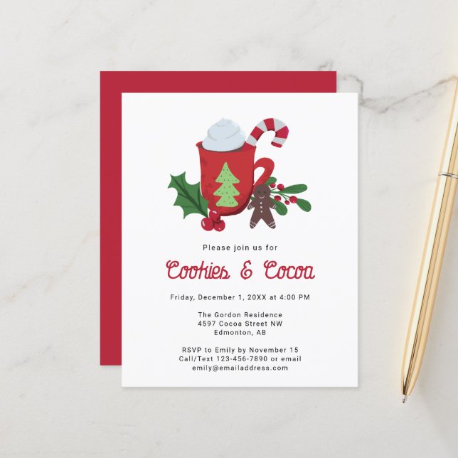 Budget Cookies and Cocoa Christmas Holiday Party (Front/Back In Situ)