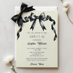 Budget Coquette Black Bow Sweet 16 Invitation<br><div class="desc">Celebrate in style with our Elegant Watercolor Coquette Sweet 16 Invitation, featuring a chic black bow in watercolor. Perfect for a sophisticated Sweet 16 party, this customizable invitation captures the essence of elegance and youthful charm. Impress your guests with a modern yet timeless invitation that sets the tone for an...</div>