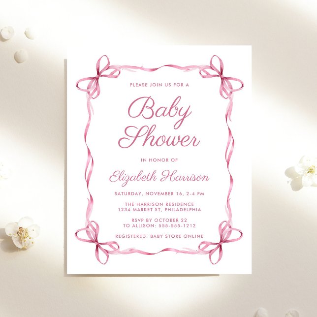 Budget Coquette Bows Pink Baby Girl Shower (Creator Uploaded)