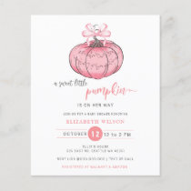 Budget Coquette Pumpkin Pink Bow Girl Baby Shower