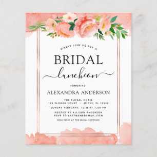 Budget Coral Peach Bridal Shower Luncheon