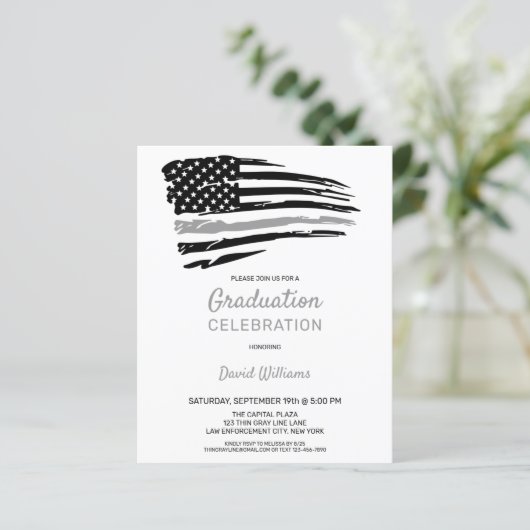 Budget Correctional Officer Graduation Invitation (Standing Front)