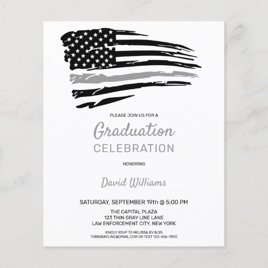 Budget Correctional Officer Graduation Invitation (Front)