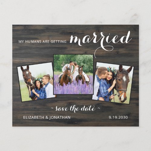 Budget Country 3 Photo Horse Wedding Save The Date