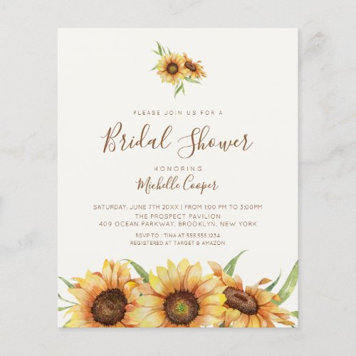 Budget Country Sunflower Bridal Shower