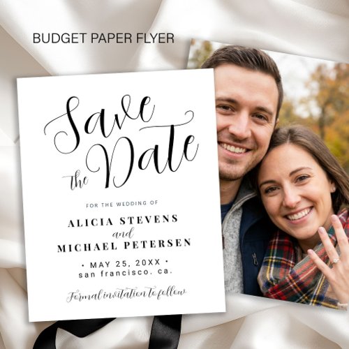 Budget couple photo wedding save the date card flyer