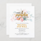 Budget Couples Baby Shower Pumpkin Invitation (Front/Back)