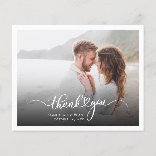 Budget Couples Photo Wedding Thank You Card