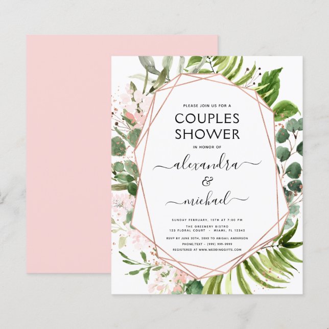 Budget Couples Shower Eucalyptus Greenery (Front/Back)