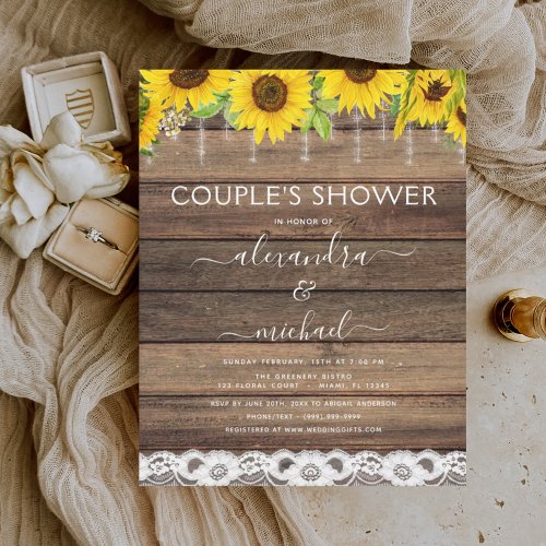 Budget Couples Shower Sunflower Invitation
