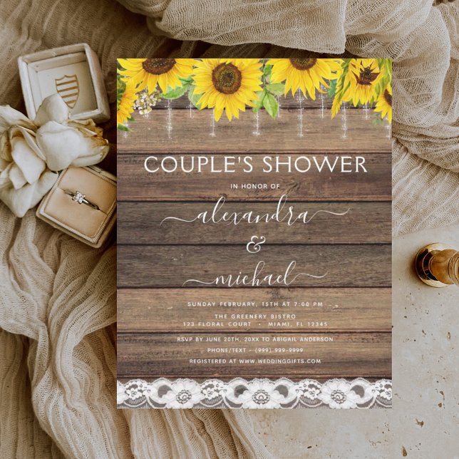 Budget Couple's Shower Sunflower Invitation (Creator Uploaded)