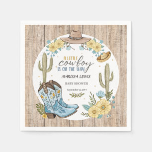 Budget cowboy Bleu Yellow Western boots felt hat Napkins