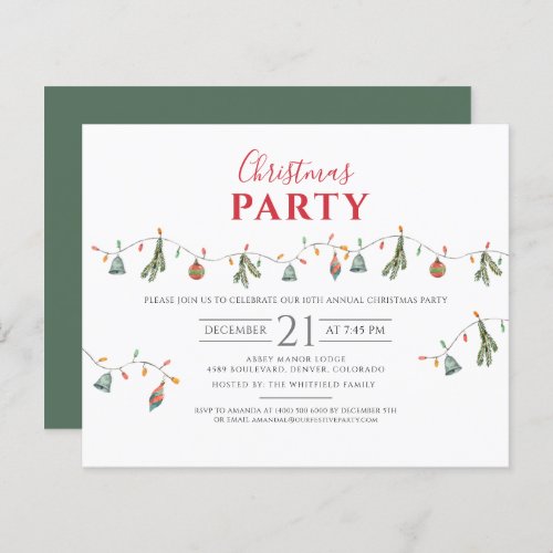 Budget Coworkers Christmas Party Invitation