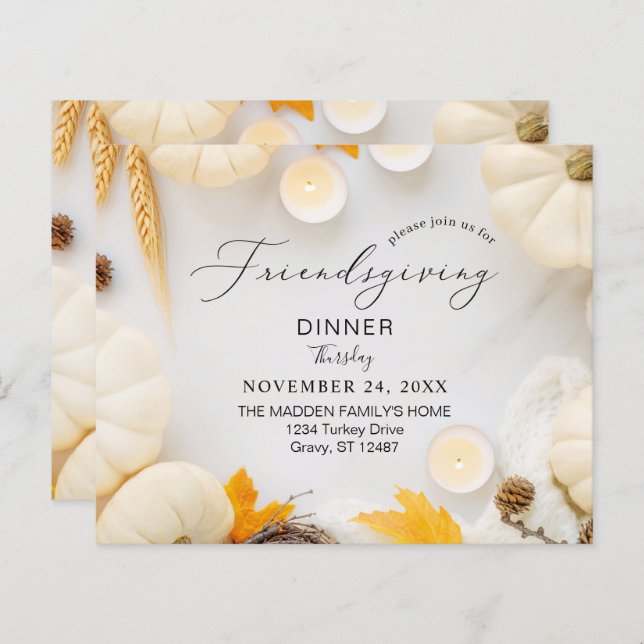 Budget Cozy Friendsgiving Dinner Pumpkin (Front/Back)