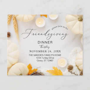 Budget Cozy Friendsgiving Pumpkin Dinner Flyer