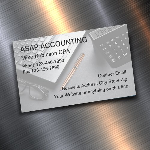 Budget CPA Accountant Magnetic Business Card