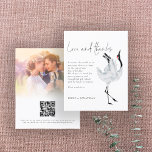 BUDGET Crane Photo QR Code Wedding Thank You<br><div class="desc">A value for money BUDGET alternative on a smaller size 4.5 x 5.6” semi-gloss 110lbs weight, which is of similar thickness to a postcard (however is not suitable to use as a postcard.). PLEASE NOTE there is ONE per sheet. BUDGET Crane photo QR Code Wedding Thank You. A set handwritten...</div>