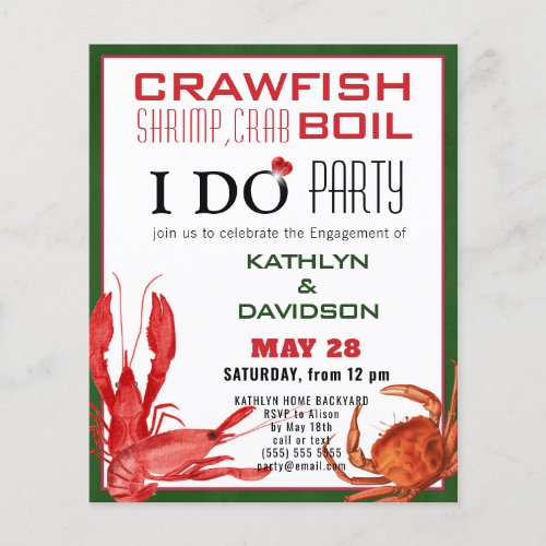 BUDGET Crawfish Boil Engagement 4 Photo Invitation