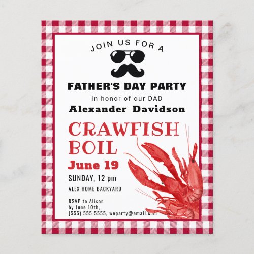 BUDGET Crawfish Boil Fathers Day Party Invitation