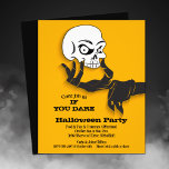 Budget Creepy Skull Halloween Invitation Flyer<br><div class="desc">Small 4.5" x 5.6" affordable Halloween paper flyers feature a spooky gloved hand holding a white skull. Fun for Halloween costume party invitations, kid's birthday party invitations, adult Halloween costume party invitations, just change the wording to fit your occasion. Printed on value 80 lb semi-gloss flyer paper available in 3...</div>