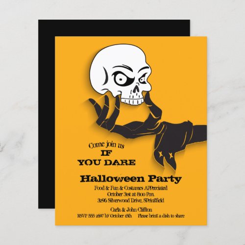Budget Creepy Skull Halloween Invitations