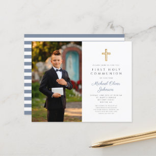 Budget Cross Blue First Communion Photo