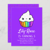  Budget Cupcake Kid's Birthday Party Invitation (Front/Back)