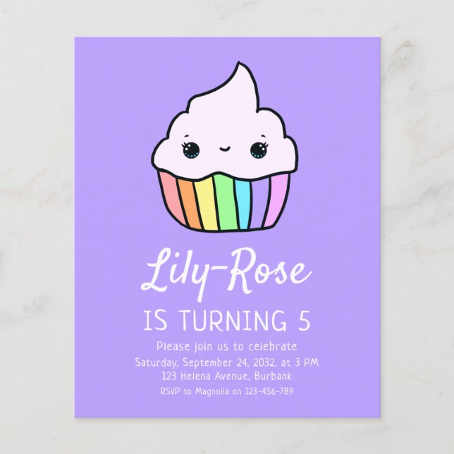 Budget Cupcake Kid's Birthday Party Invitation (Front)