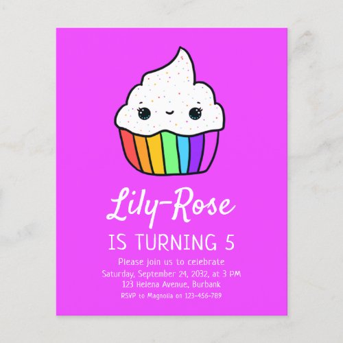  Budget Cupcake Kids Birthday Party Invitation