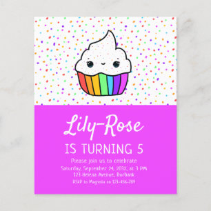 BUDGET Cupcake Sprinkles Birthday Party Invitation