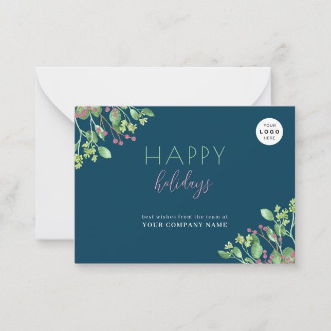 Budget custom logo business corporate holiday card (Front)
