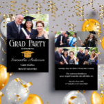 Budget Custom Photo Collage Black Graduation Party Flyer