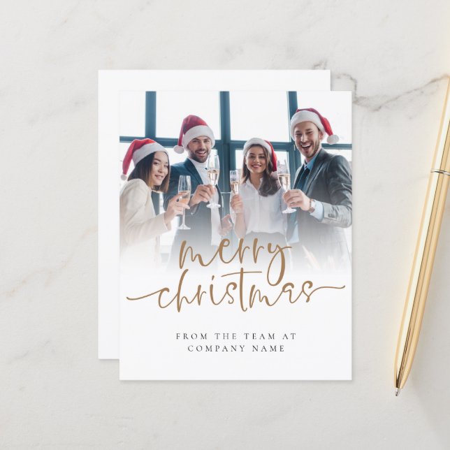 Budget Custom Photo Company Logo Merry Christmas (Front/Back In Situ)