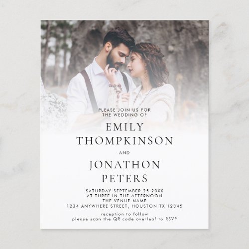 Budget Custom Photo QR Code Wedding Invitation