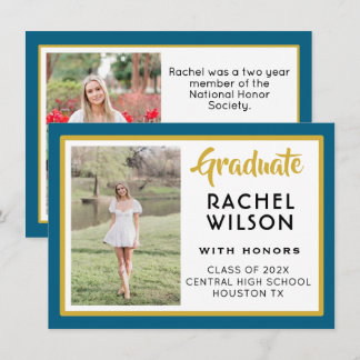 Budget Custom Photos Graduation Announcement Card