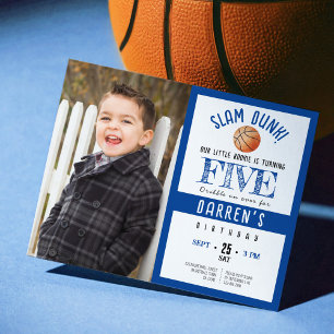 Budget Cute Basketball Photo Boy Birthday
