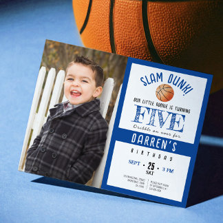 Budget Cute Basketball Photo Boy Birthday
