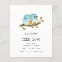 Budget Cute Bluebirds Bird Baby Shower Invites