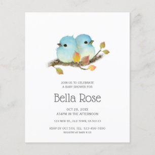 Budget Cute Bluebirds Bird Baby Shower Invites