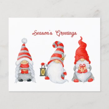 Budget Cute Christmas Gnomes Holiday Card by XmasMall at Zazzle