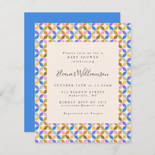 Budget Cute Colorful Blue Geometric Baby Shower