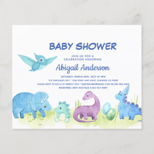 Budget Cute Dinosaur Baby Shower Invitation Flyer