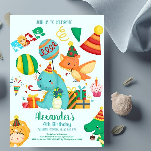 Budget Cute Dinosaur Theme Birthday Party  Flyer