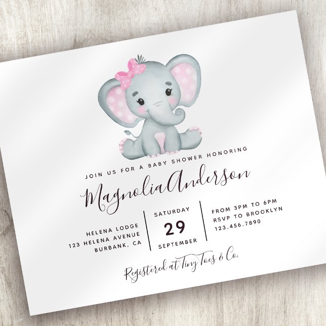 Budget Cute Elephant Baby Shower Invitation (Creator Uploaded)