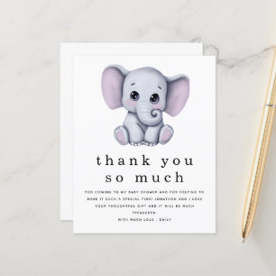 BUDGET Cute Elephant Baby Shower Thank You