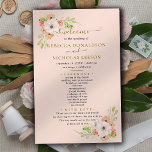 Budget Cute Flowers Botanical Wedding Program<br><div class="desc">itinerary weddings,  ceremony programs,  wedding programs,  wedding vow renewal program templates,  example of wedding program,  wedding program template</div>