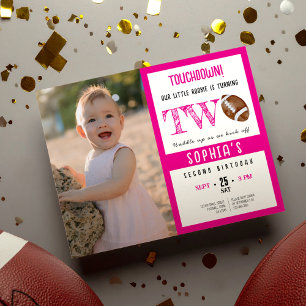 Budget Cute Football Photo Girl 2nd Birthday