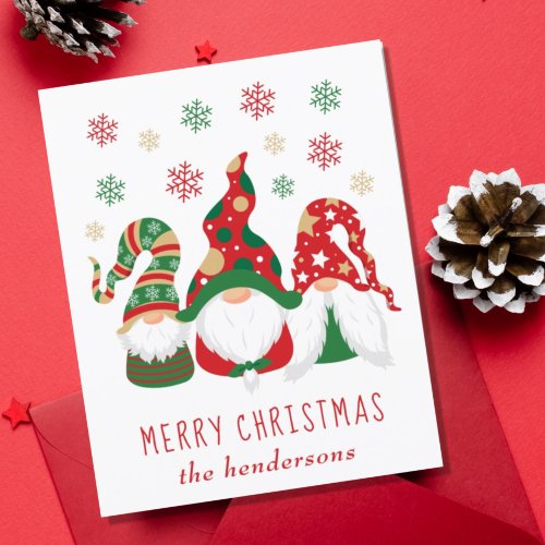 Budget Cute Gnomes Merry Christmas Holiday Card