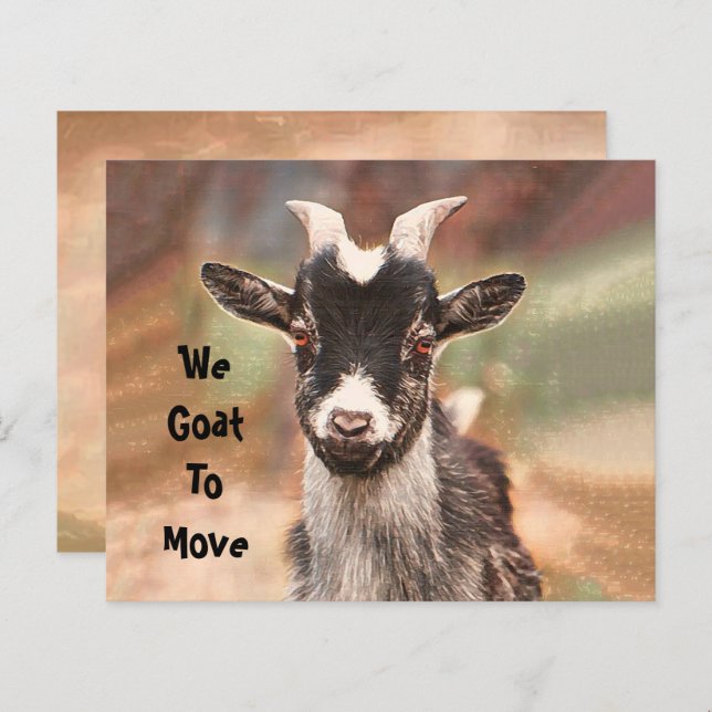 Budget Cute Goat Moving New Address (Front/Back)
