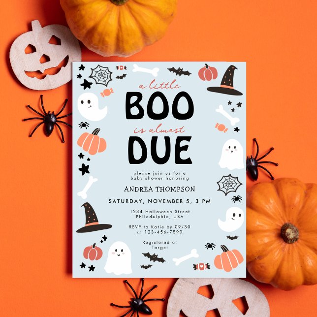 Budget Cute Little Boo Almost Due Boy Baby Shower  Flyer (Creator Uploaded)